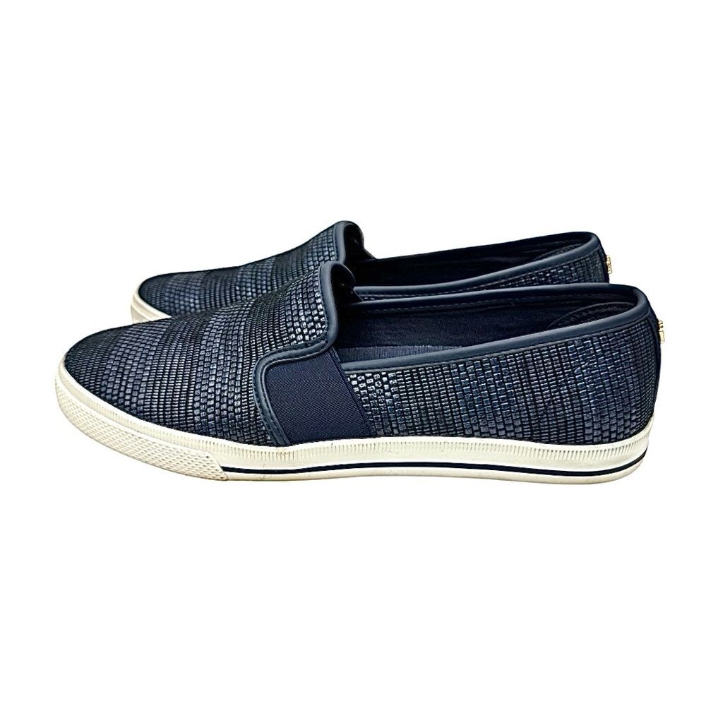 Lauren Ralph Lauren Jinny Woven Slip-On Sneaker Navy Size 10 Medium Pre-Owned - Picture 7 of 10
